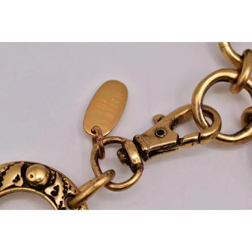 The Limited Vintage Brushed Antiqued Gold Medallion Chain Belt 30